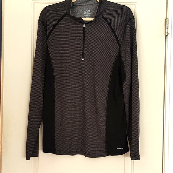 Champion Other - Men's Large Grey/Black Stripped Champion Long Sleeves DuoDry